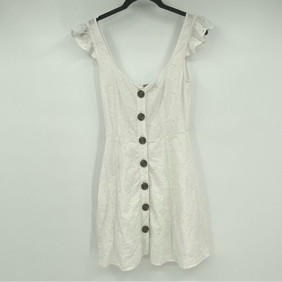 ASOS White Button-Front Mini Dress - Picture 5 of 11